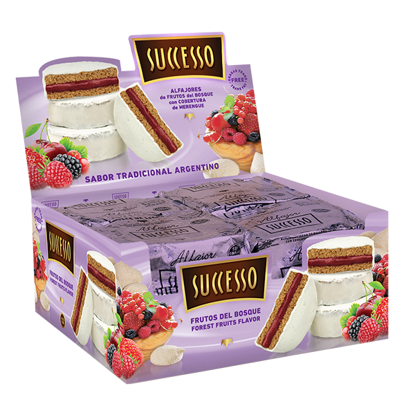 FRUTOS DEL BOSQUE CON COBERTURA DE MERENGUE X 12 UNIDADES DE 50 GRS. C/U.