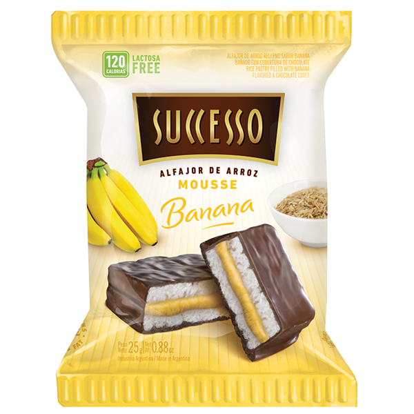 MOUSSE DE BANANA X 12 UNIDADES DE 25 GRS. C/U.