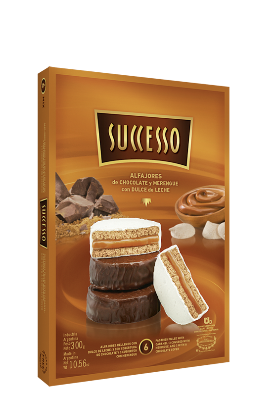 CHOCOLATE Y MERENGUE CON DULCE DE LECHE X 6 UNIDADES DE 50 GRS. C/U.