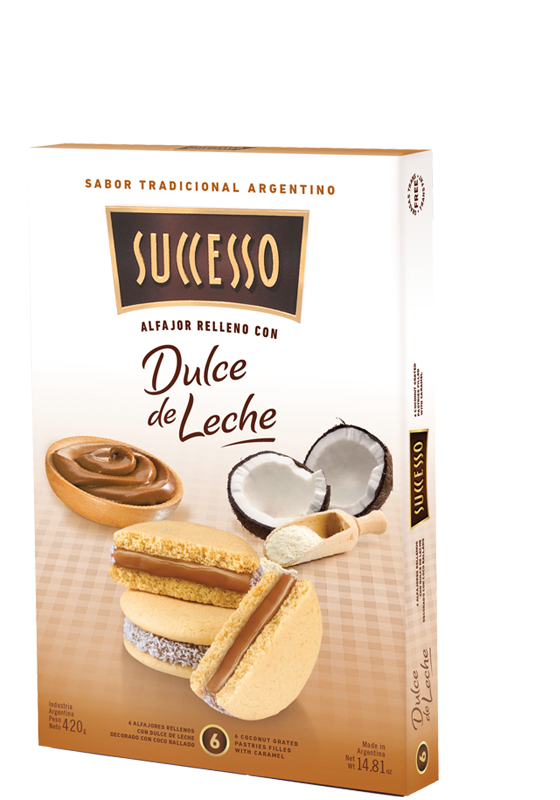 MAICENA RELLENO CON DULCE DE LECHE X 6 UNIDADES DE 70 GRS. C/U.